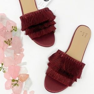 Satin Fringe Sandal